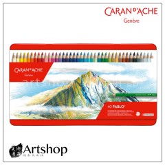 瑞士 CARAN D'ACHE 卡達 PABLO 專家級油性色鉛筆 (40色) 鐵盒  送精美小禮